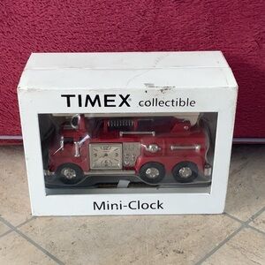 Timex Fire Engine Ladder Truck Clock Cast Metal Vehicle Needs Battery new in box